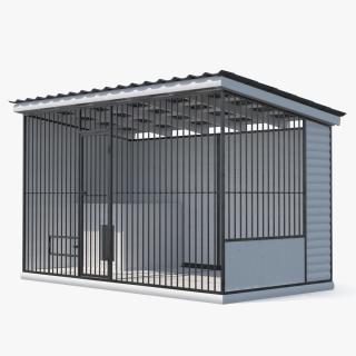 3D Dog Kennel with Roof White