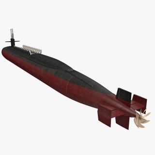 3D US Nuclear Submarine Ohio Class Rigged model