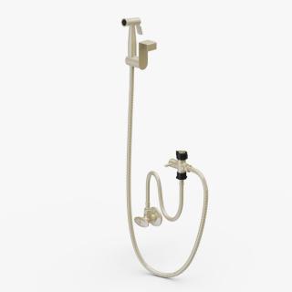 3D model Wall-Mounted Gold Handheld Bidet Sprayer