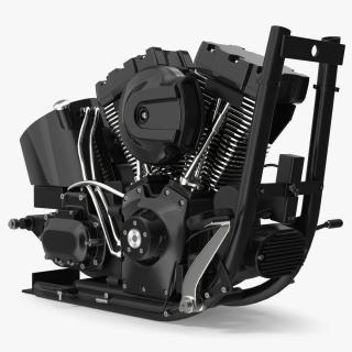 V-Twin Motorcycle Engine 3D model