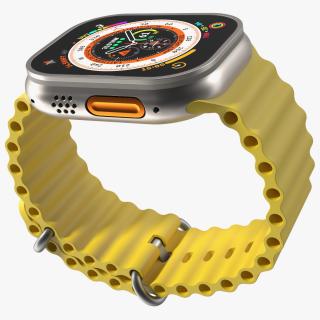 3D model Apple Watch Ultra Ocean Band Yellow