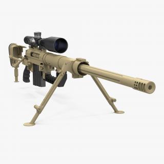 3D model CheyTac M200 Long Range Sniper Rifle System Desert