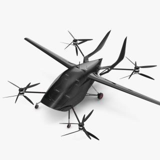 Personal Air Vehicle eVTOL Air One Black Rigged 3D