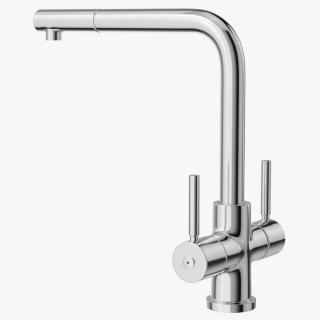 3D model Angular Dual Lever Sink Mixer Tap Chrome