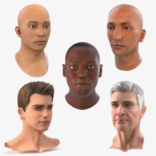 3D Male Heads Collection 2 model