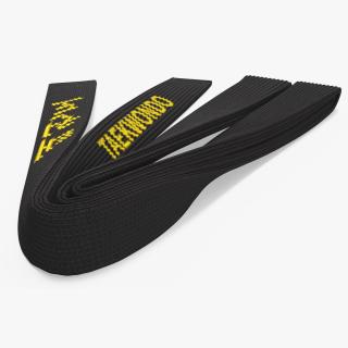 Taekwondo Black Obi Belt 3D model