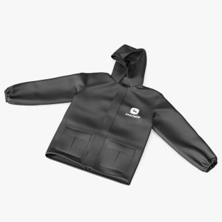 3D John Deere Black Rain Jacket model