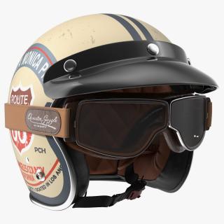 3D Torc Route 66 Helmet with Goggles model