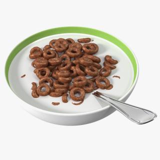 3D model Chocolate Rings Breakfast with Milk