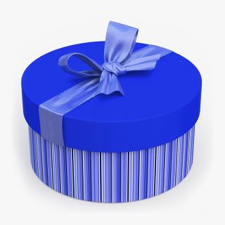 Round Gift Box with Elegant Ribbon 3D model