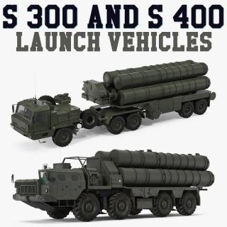 S-300 and S-400 Launch Vehicles Collection 3D