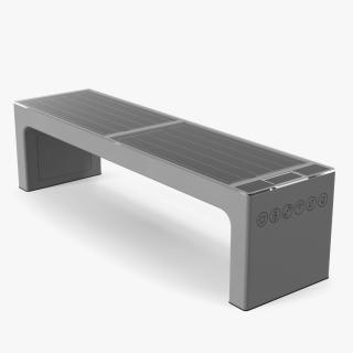 Smart Solar Bench Grey 3D