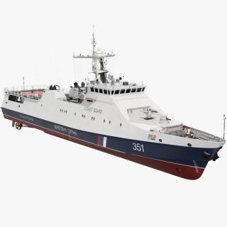 3D Russian Coast Guard Ship 22460 Okhotnik Rigged 2 model