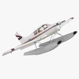 Private Seaplane Piper PA-28 Cherokee Rigged 3D model