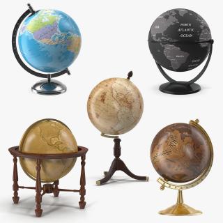 3D World Globes with Stand Collection 3