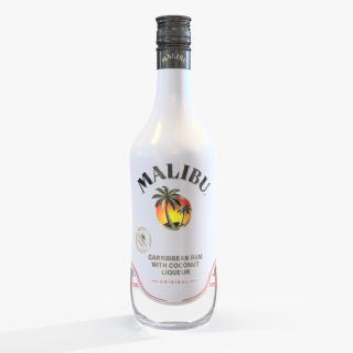 3D Malibu Caribbean Coconut Rum 750ml Bottle