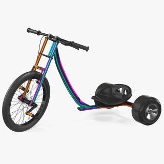 3D Razor DXT Drift Trike Colored Chrome Rigged model