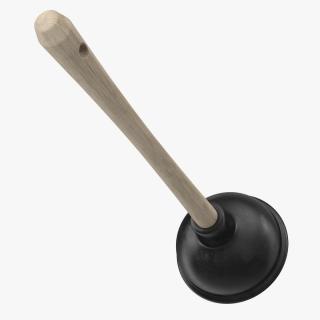 3D model Household Plunger with Wooden Stick