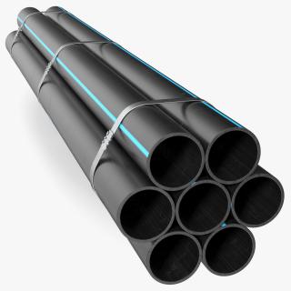 Thick Plastic Pipes Bundle 2 Meters 2 3D