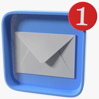 3D Email Notification Icon model