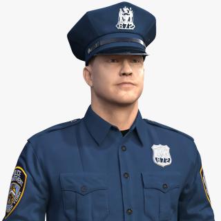 3D model NYPD Police Officer Fur Rigged