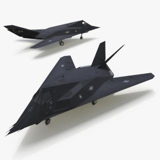 Lockheed F-117 Nighthawk Stealth Aircraft Simplified 3D