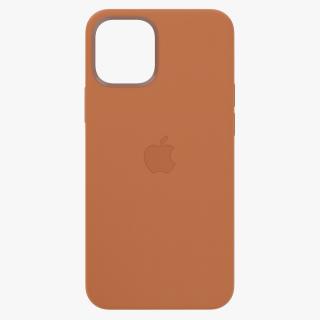 3D iPhone 12 Leather Case with MagSafe Saddle Brown model