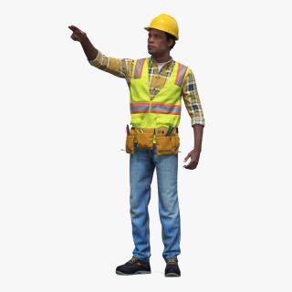 Construction Worker Pointing Pose Fur 2 3D model