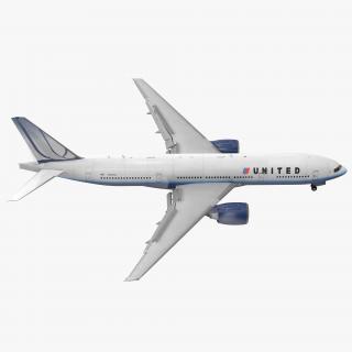 Boeing 777 200ER United Airlines Rigged 3D model