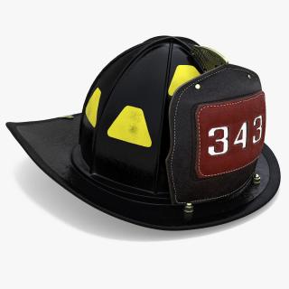 Firefighter Helmet with Number 343 3D model