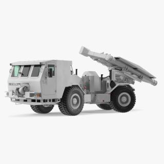 3D White Mine Clearing Vehicle Hydrema 910 Rigged