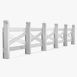 Ranch Fence White 3D