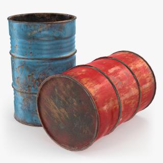 3D Rusty Waste Oil Drums