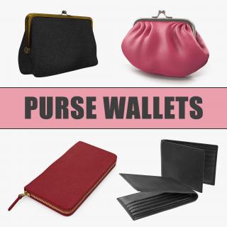 Purse Wallets Collection 3D model