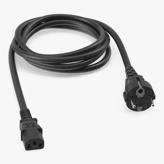 PC Power Cord European 3D