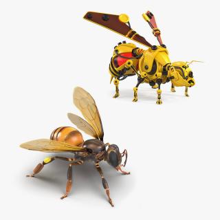 3D model Honey Bee with Robot Bee Collection