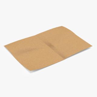 Kraft Paper Sheet Folded in Four 2 3D model