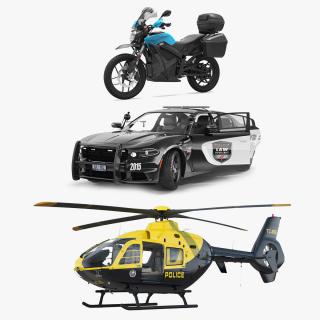 Rigged Police Transport Collection 3D model