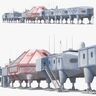 3D model Antarctic Station Halley VI in Snow