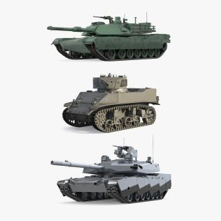 3D Rigged US Tanks Collection 2 model