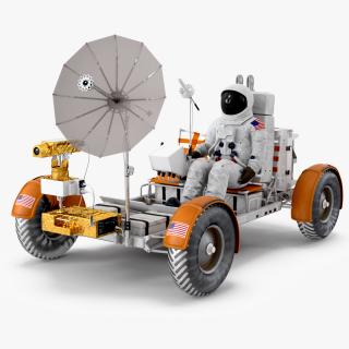 3D model Lunar Roving Vehicle with Astronaut