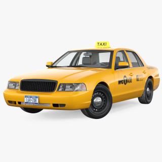 3D Generic Yellow Taxi Rigged