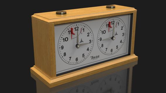 INSA Wooden Mechanical Chess Clock 3D model