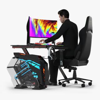 Streamer Working Table with PC 2 3D