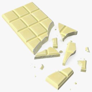 3D Broken White Chocolate Bar