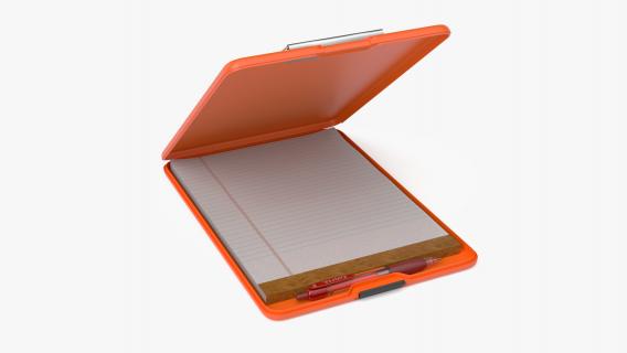 Storage Clipboard Orange Open 3D model