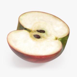 3D Half Sliced Red Apple