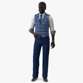 Afro American Grandpa Everyday Style Smiling 3D model