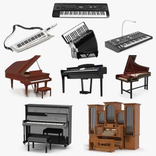 3D Musical Keyboard Instruments Collection 7