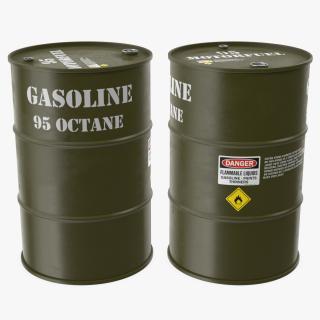 3D Gasoline 95 Octane Metal Barrel